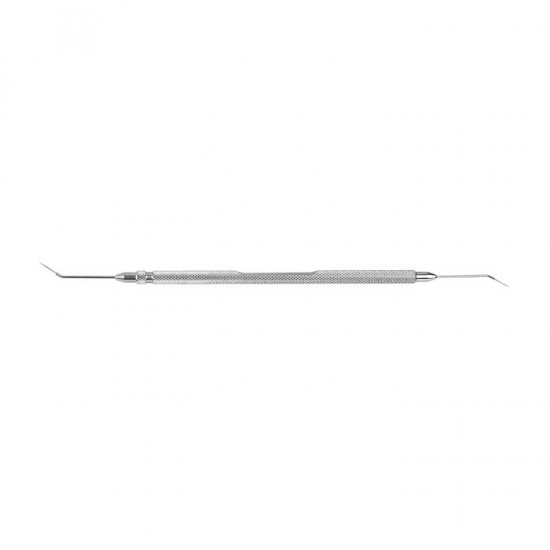 Flattened plate at distal tip to aid in the elevation of the nucleus within the anterior chamber. Flattened plate at distal tip to aid in the elevation of the nucleus within the anterior chamber.